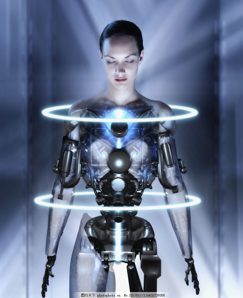 未來高科技女機器人圖片